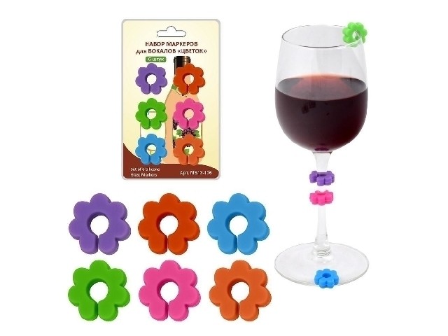 Набор маркеров для бокалов Цветок 13-106